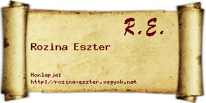 Rozina Eszter névjegykártya